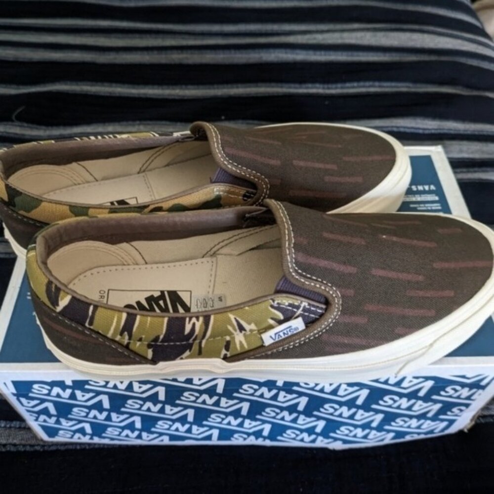 Vans OG Slip On LX Women 8 Canvas Mixed Camo Brown VNOA3AV7VYT 012026 - Picture 8 of 11